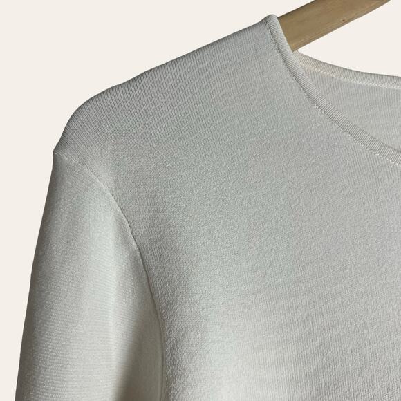 Eliza J Ivory Bell Cutout Sleeve Knit Blouse Top Size XL - Picture 4 of 9